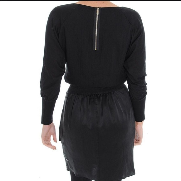 HUGO BOSS Orange Amirella Silk Blend Zip Back Black Dress Long Sleeve Size 8 - Picture 16 of 16